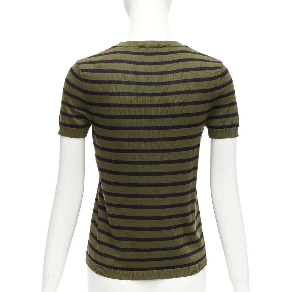 Dior Stripe Silk Top Green Silk Very good - Box View