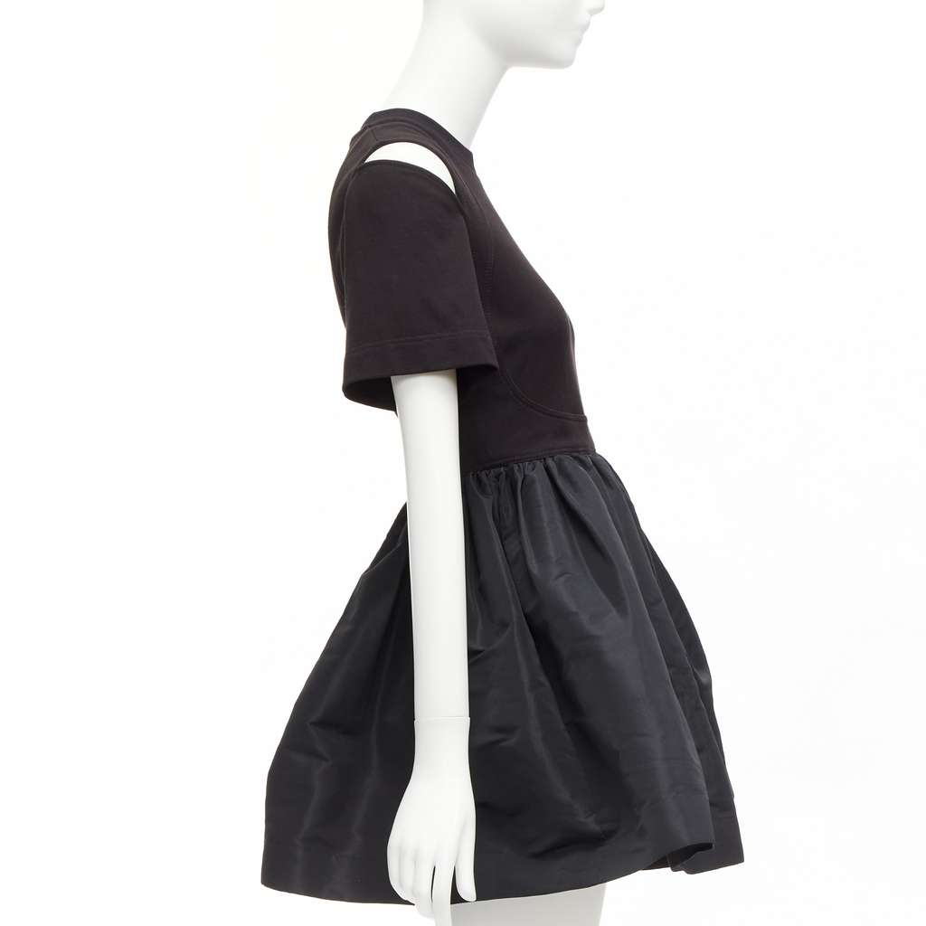 Alexander McQueen Cold Shoulder Dress Black Cotton Never worn - Model View