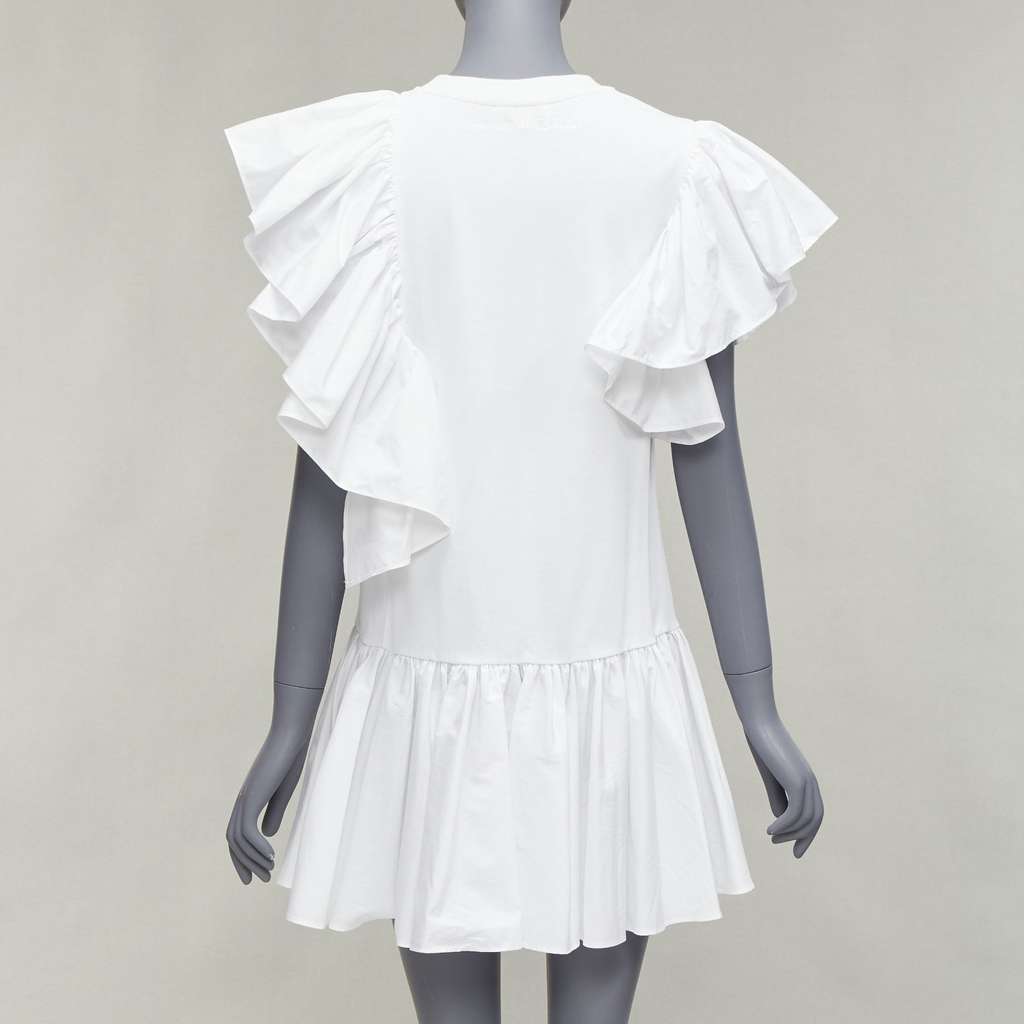 Alexander McQueen Ruffled Flared Dress White Cotton Very good - Box View