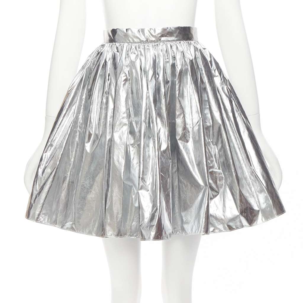 Alexander McQueen Silver Circle Skirt Silver Polyester Very good - Front View