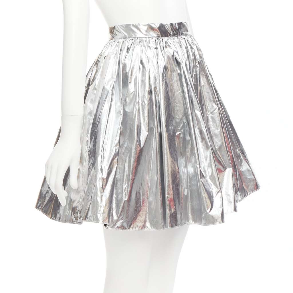 Alexander McQueen Silver Circle Skirt Silver Polyester Very good - Inside View