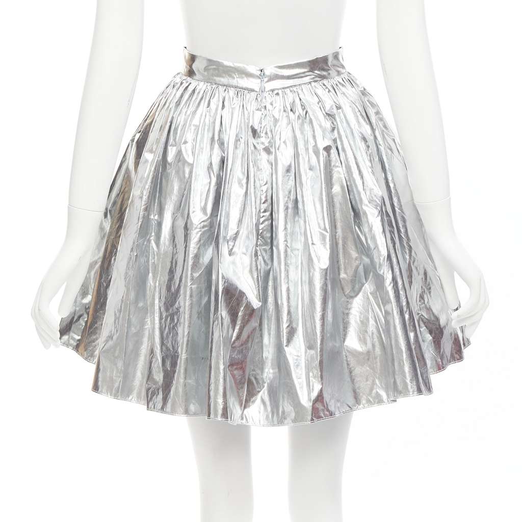 Alexander McQueen Silver Circle Skirt Silver Polyester Very good - Box View