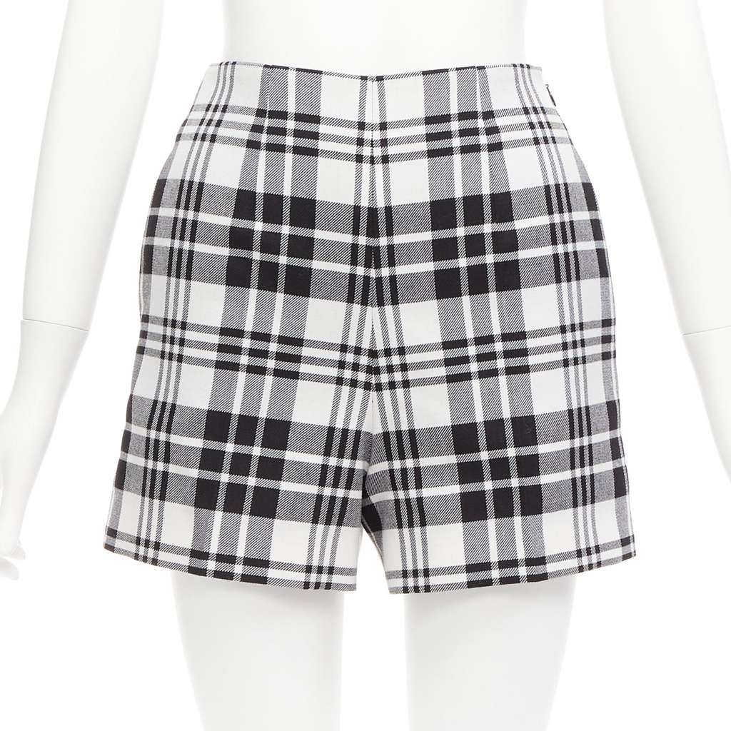 Dior Checked Wool Shorts Black Wool Never worn - Front View