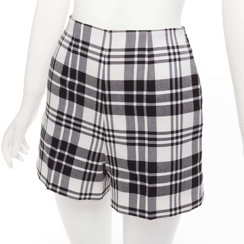 Dior Checked Wool Shorts Black Wool Never worn - Back View