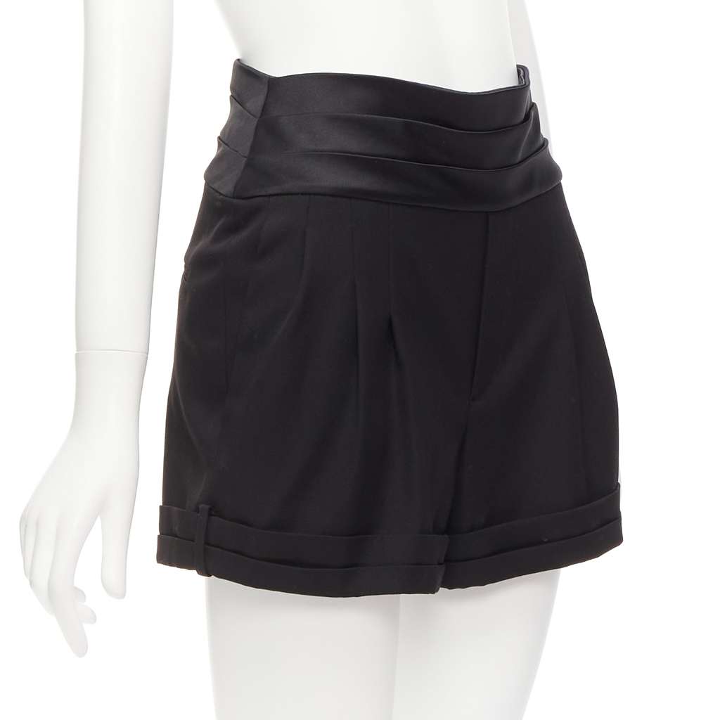 Saint Laurent Cumberband Wool Shorts Black Wool Never worn - Front View