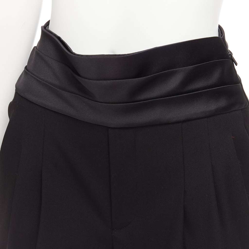 Saint Laurent Cumberband Wool Shorts Black Wool Never worn - Back View