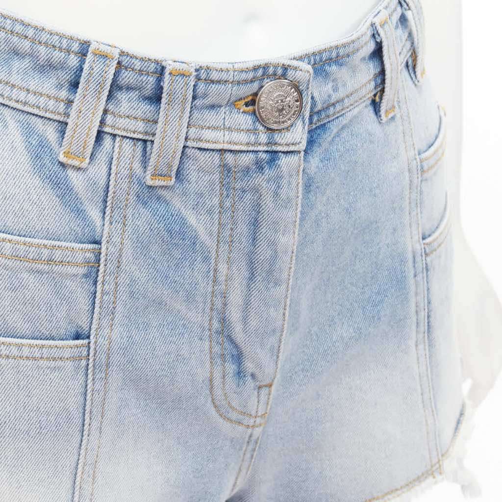 Balmain Cargo Denim Shorts Blue Cotton Never worn - Back View