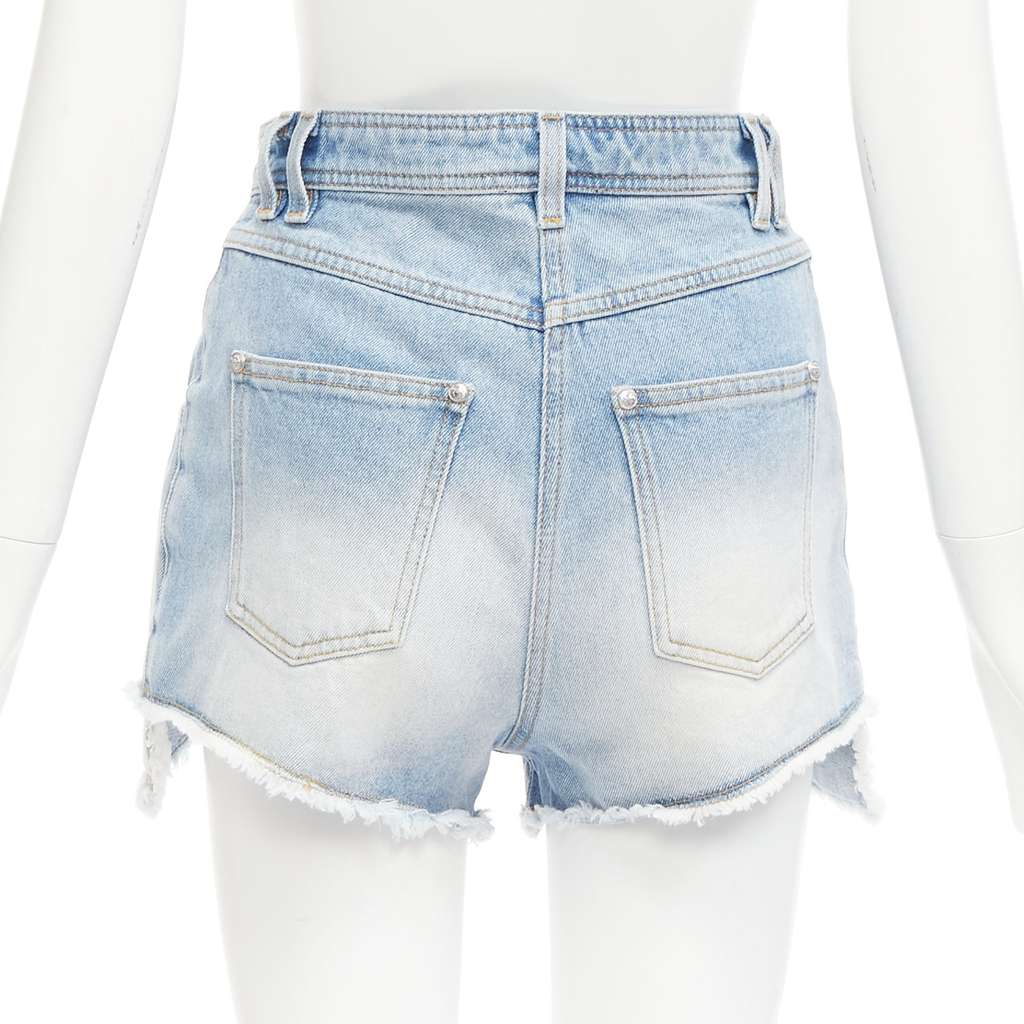 Balmain Cargo Denim Shorts Blue Cotton Never worn - Box View