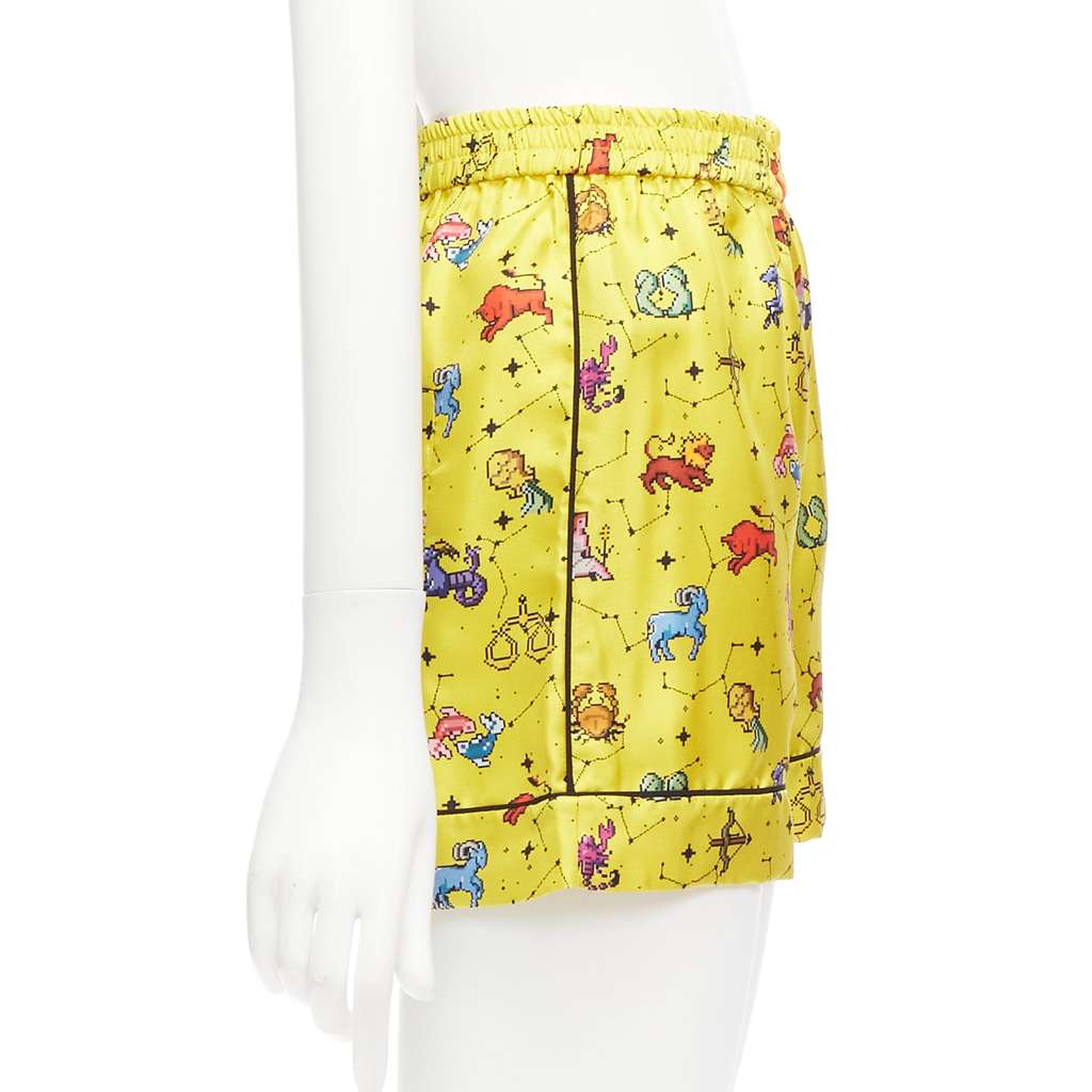 Dior Astrology Yellow Shorts Yellow Silk Never worn - Inside View