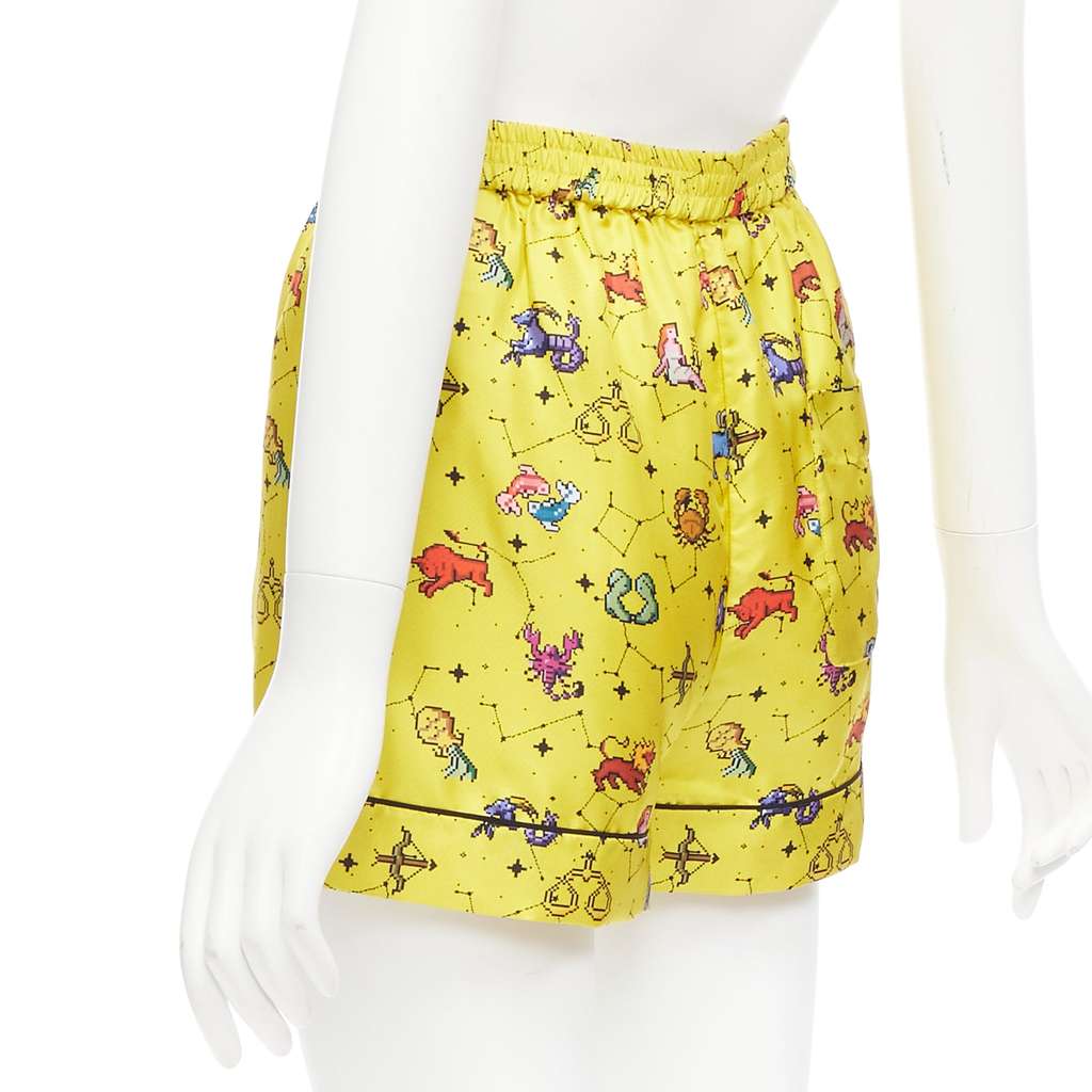 Dior Astrology Yellow Shorts Yellow Silk Never worn - Box View