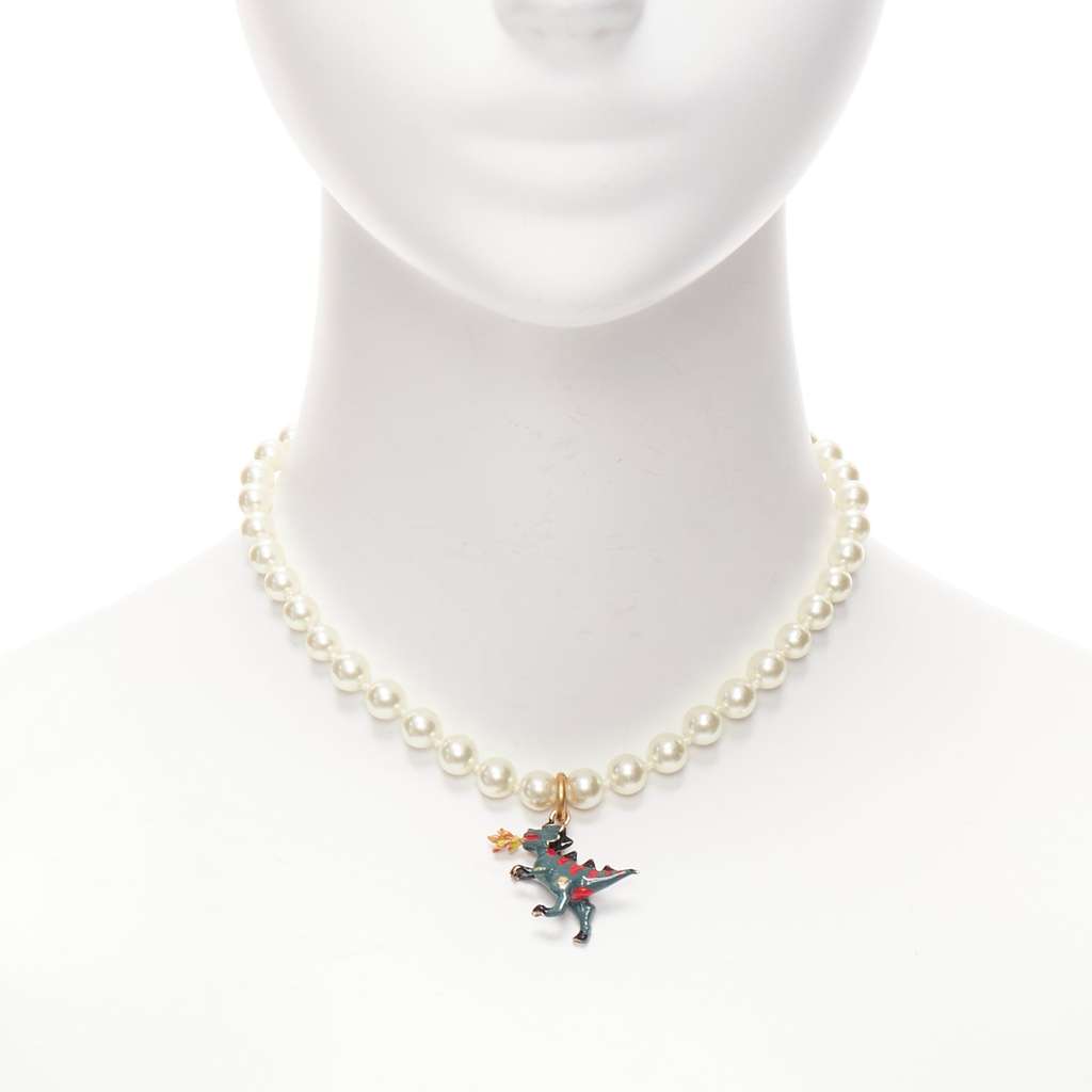 Dior Fire Dinosaur Choker Beige Metal Very good - Front View