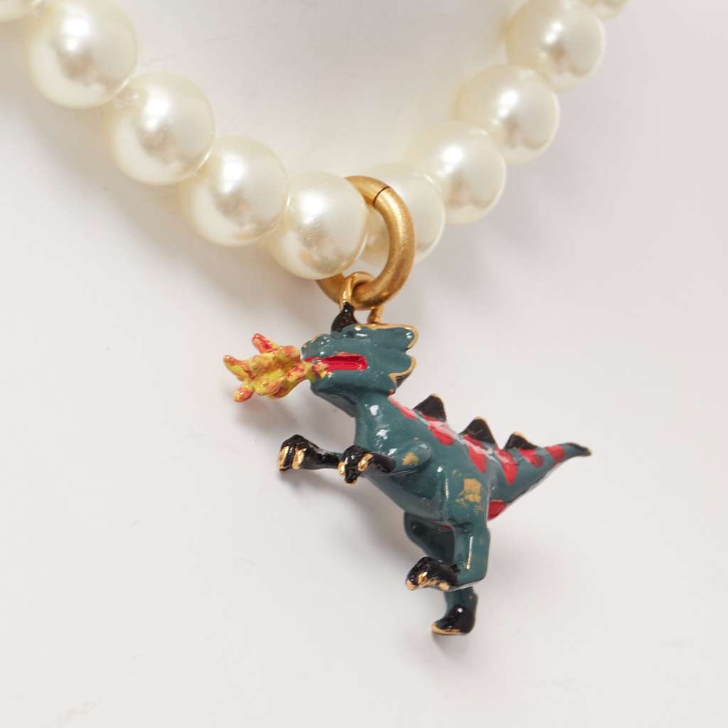 Dior Fire Dinosaur Choker Beige Metal Very good - Back View