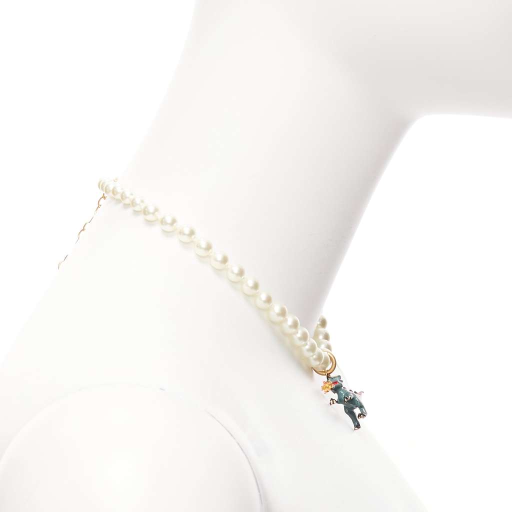 Dior Fire Dinosaur Choker Beige Metal Very good - Model View