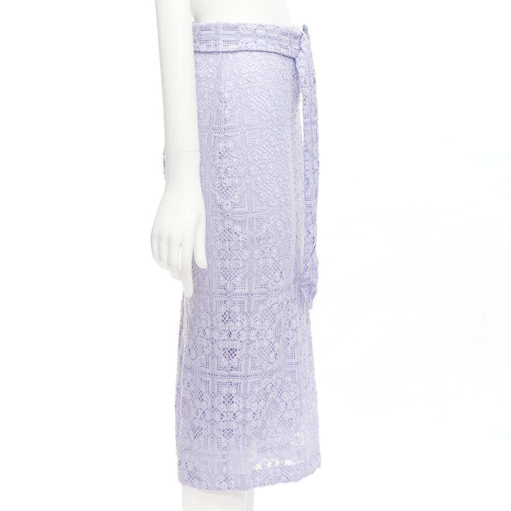 Burberry Lace Pencil Skirt Purple Cotton Very good - Model View