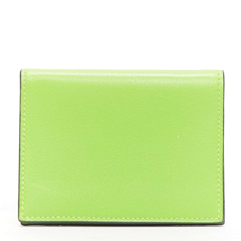 Hermès Leather Cardholder Green Leather Never worn - Inside View