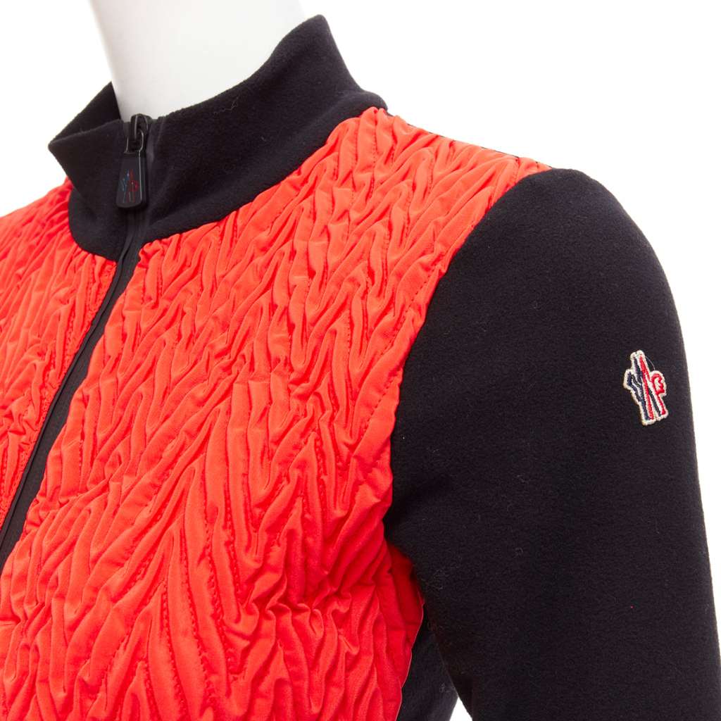Moncler Red Chevron Fitted Jacket Orange Polyester Never worn, with tag - Back View