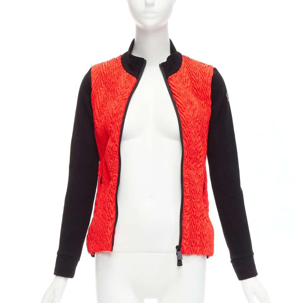 Moncler Red Chevron Fitted Jacket Orange Polyester Never worn, with tag - Inside View