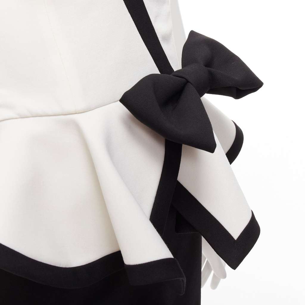 Alessandra Rich Colorblocked Cocktail Dress Black Wool Never worn - Back View