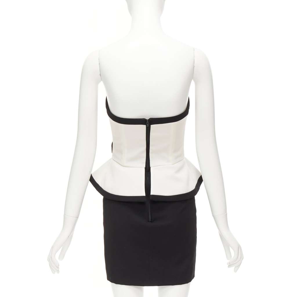 Alessandra Rich Colorblocked Cocktail Dress Black Wool Never worn - Box View