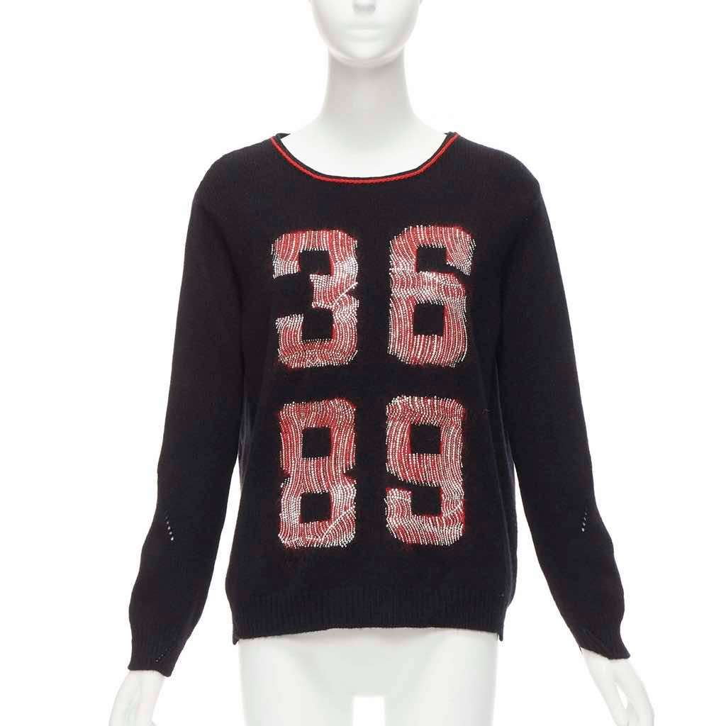 Ermanno Scervino Mohair Red Sweater Black Cashmere Never worn - Front View