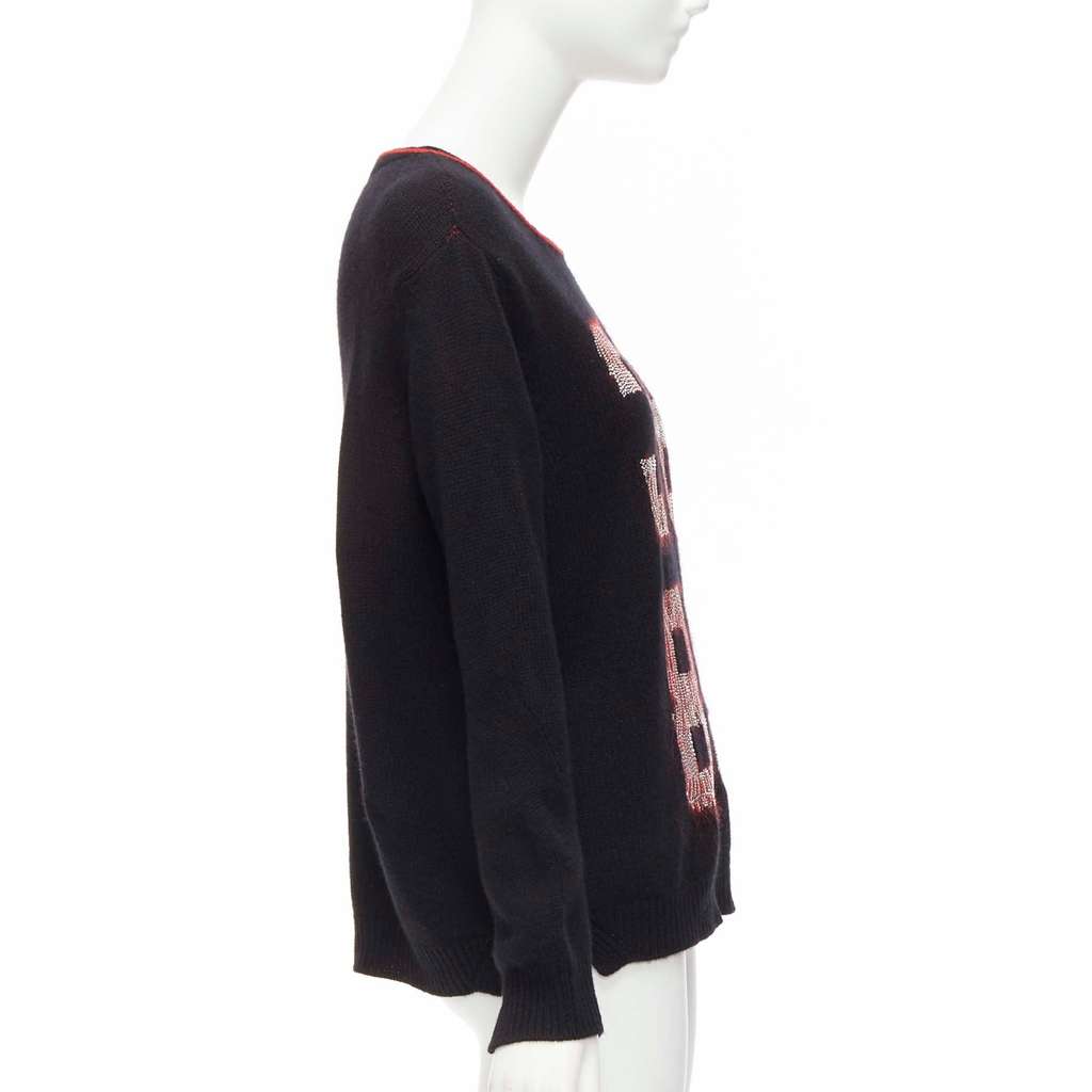 Ermanno Scervino Mohair Red Sweater Black Cashmere Never worn - Model View