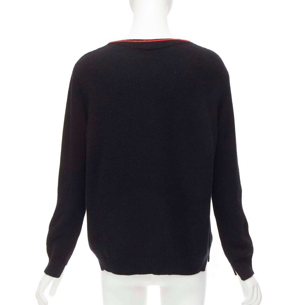 Ermanno Scervino Mohair Red Sweater Black Cashmere Never worn - Box View