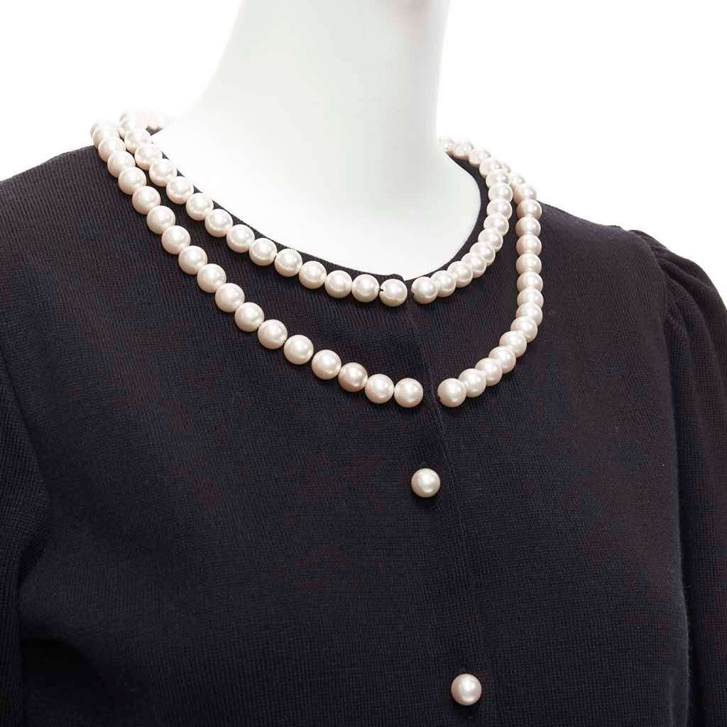 Moschino Pearl Collar Cardigan Black Polyamide Never worn - Back View