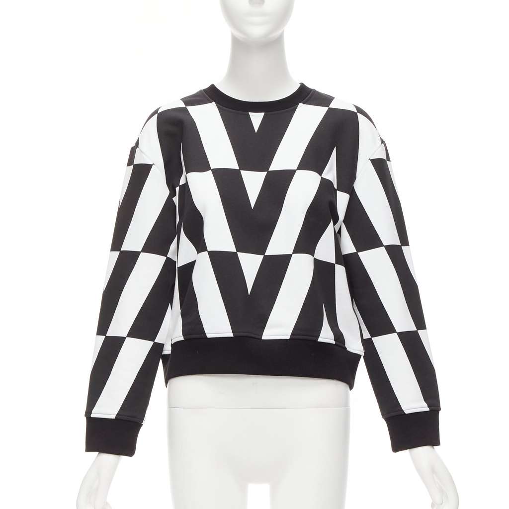 Valentino Garavani Optic Graphic Sweater Black Cotton Never worn - Front View