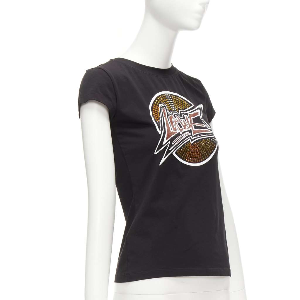 Loewe Crystal Glitter Shirt Black Cotton Never worn - Inside View