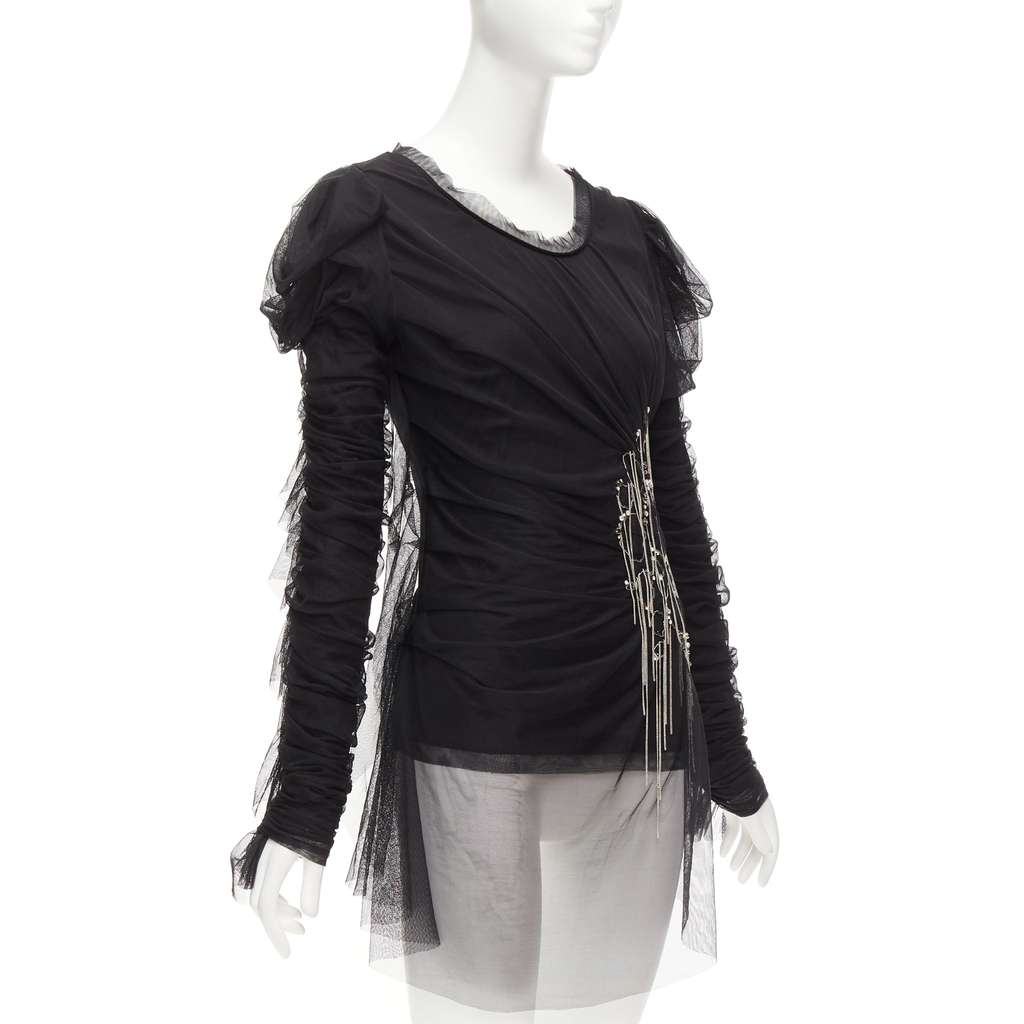 Faith Connexion Mesh Chain Top Black Viscose Never worn - Inside View