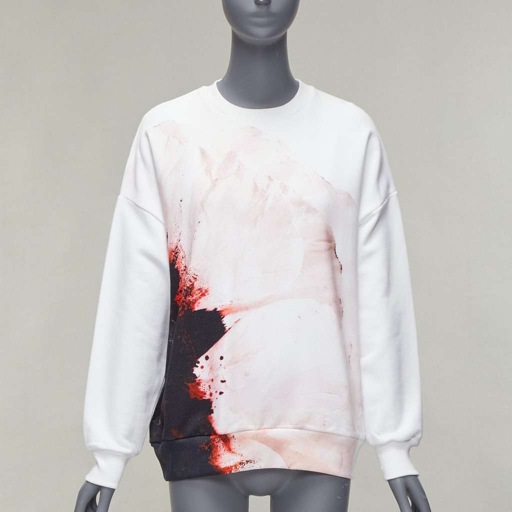 Alexander McQueen Floral Print Crew White Cotton Very good - Inside View