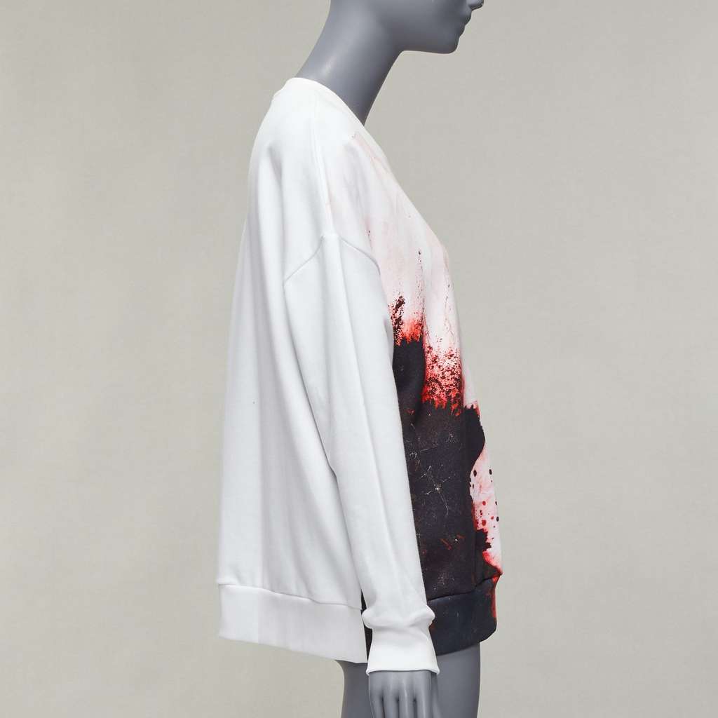 Alexander McQueen Floral Print Crew White Cotton Very good - Model View