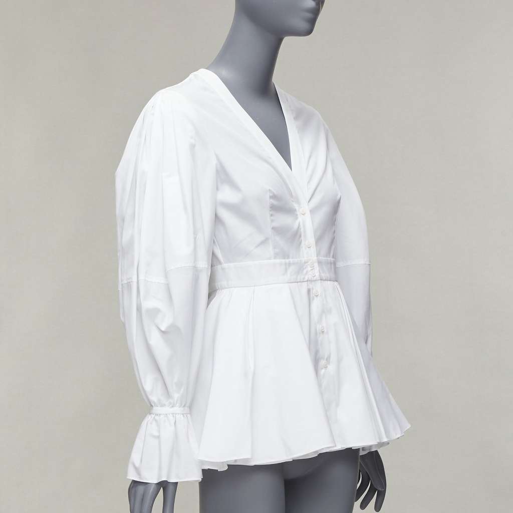 Alexander McQueen Balloon Sleeve Shirt White Cotton Very good - Inside View