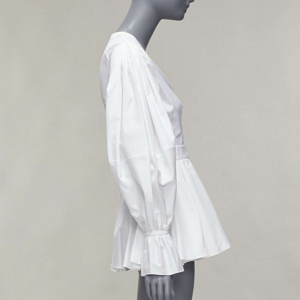 Alexander McQueen Balloon Sleeve Shirt White Cotton Very good - Model View