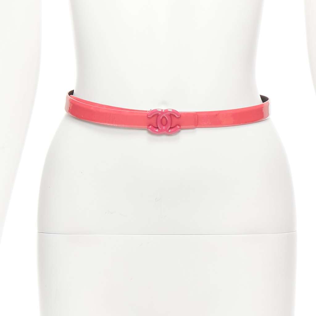 Chanel Multi Chain Fringe Belt Pink Good - Front View