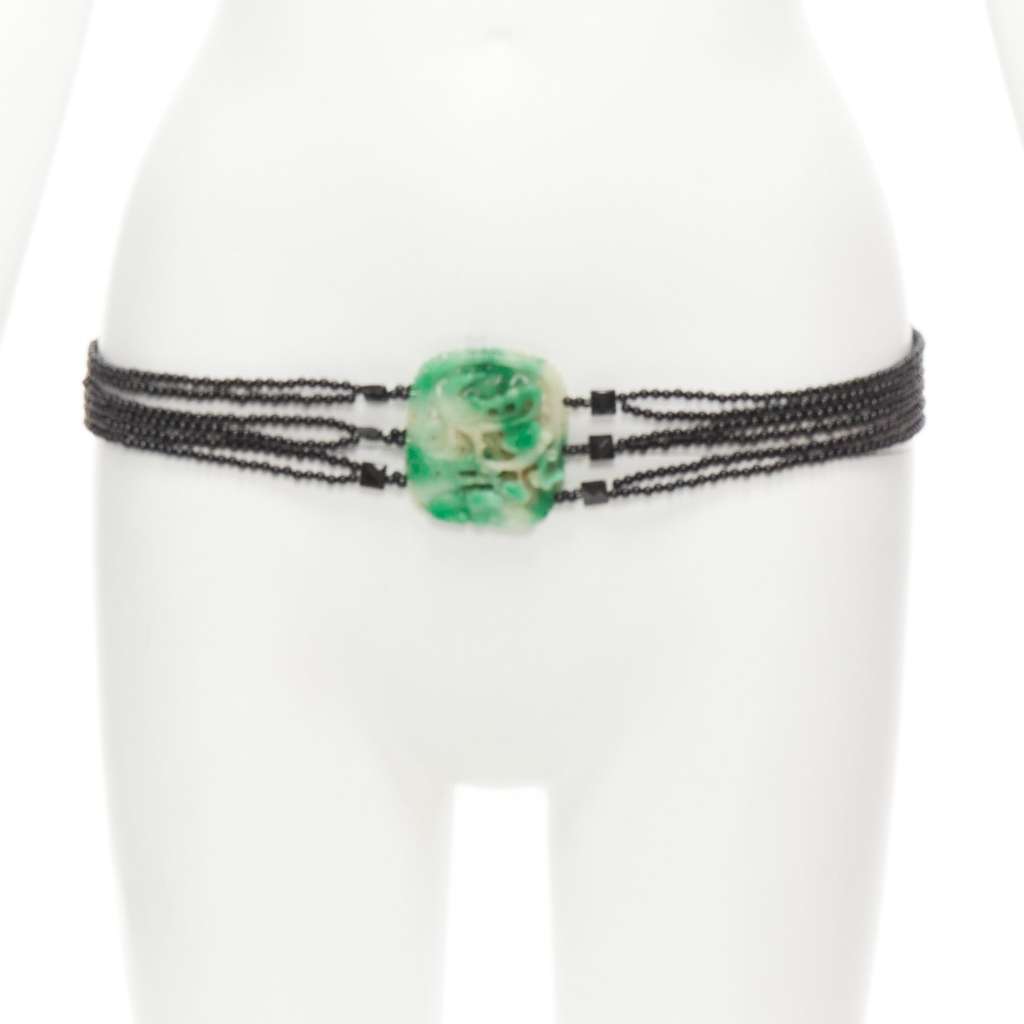 Unsigned Bow Punk Stud Belt Green Very good - Front View
