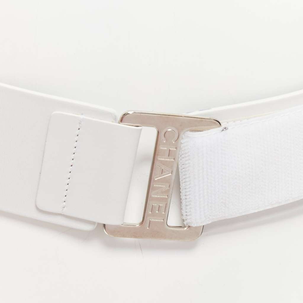 Chanel Pink Crystal Crab Belt White Leather Fair - Back View
