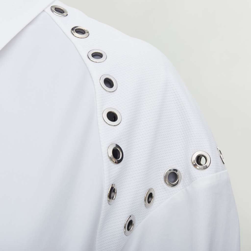 Alexander McQueen Grommet Midi Dress White Cotton Good - Back View