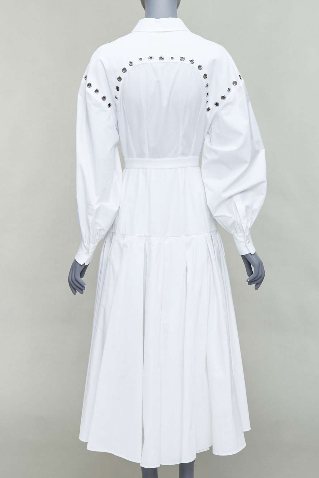 Alexander McQueen Grommet Midi Dress White Cotton Good - Box View