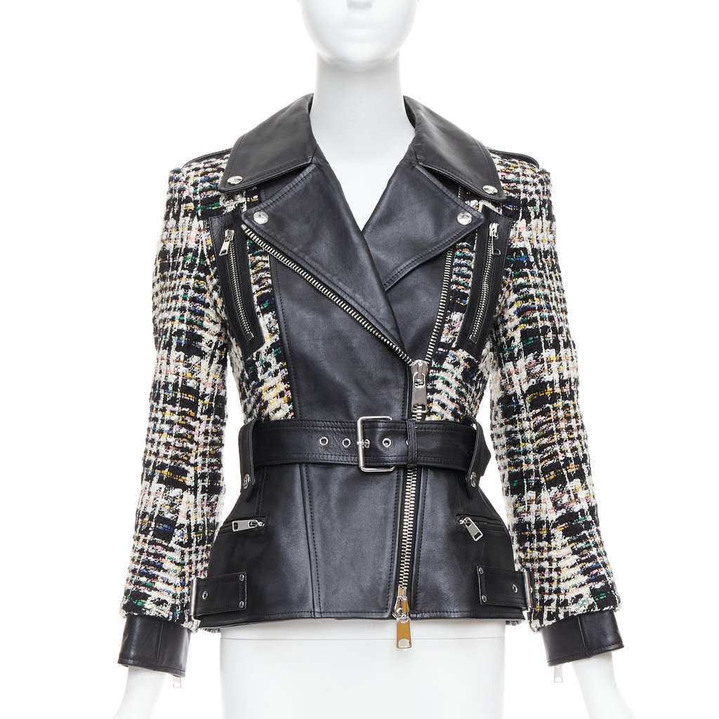 Alexander McQueen Punk Leather Biker Jacket Black Leather Very good - Front View