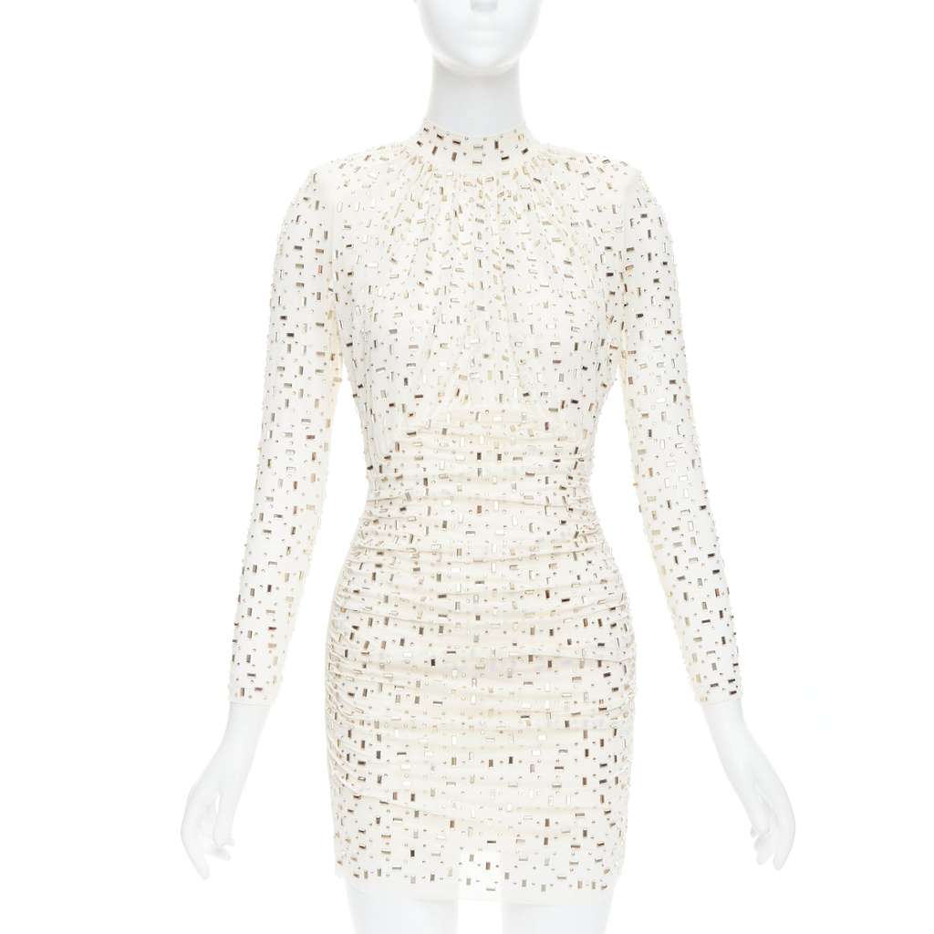 SELF-PORTRAIT Rhinestone Mesh Beige Never worn - Front View