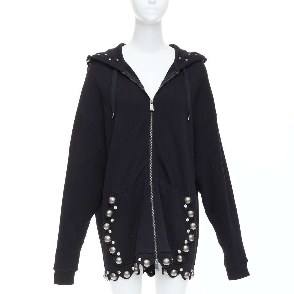 Area Dome Stud Hoodie Black Cotton Very good - Front View