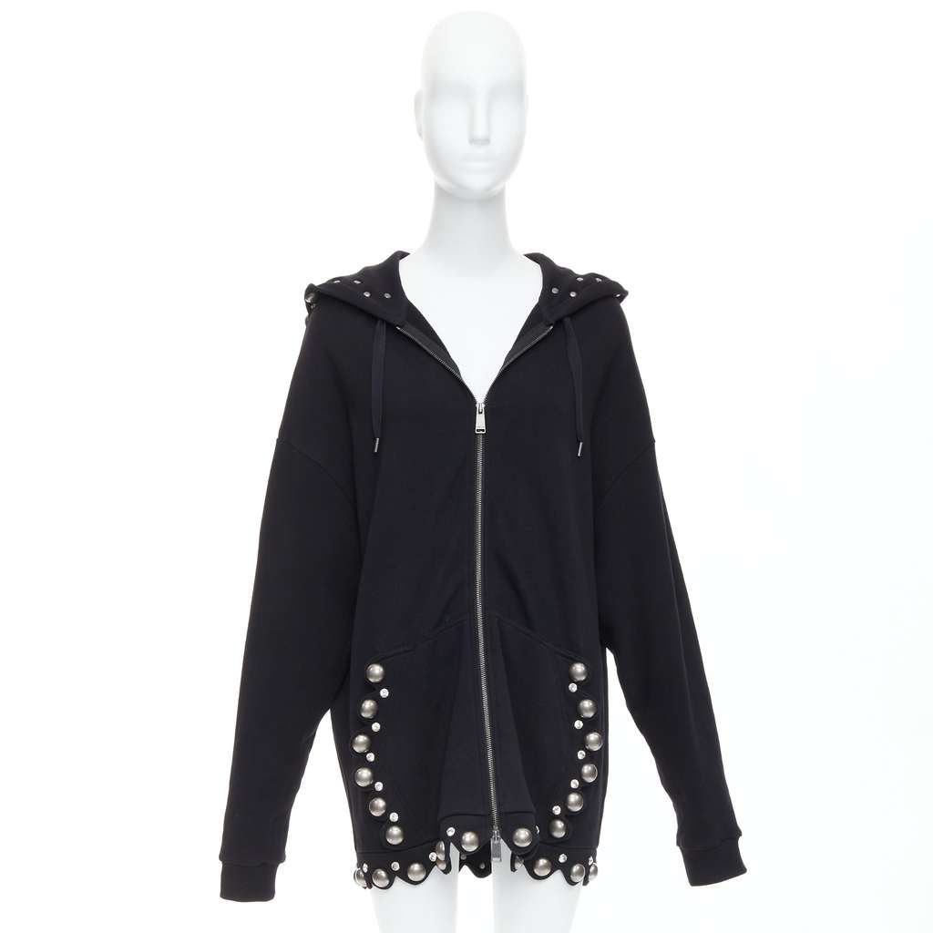 Area Dome Stud Hoodie Black Cotton Very good - Back View
