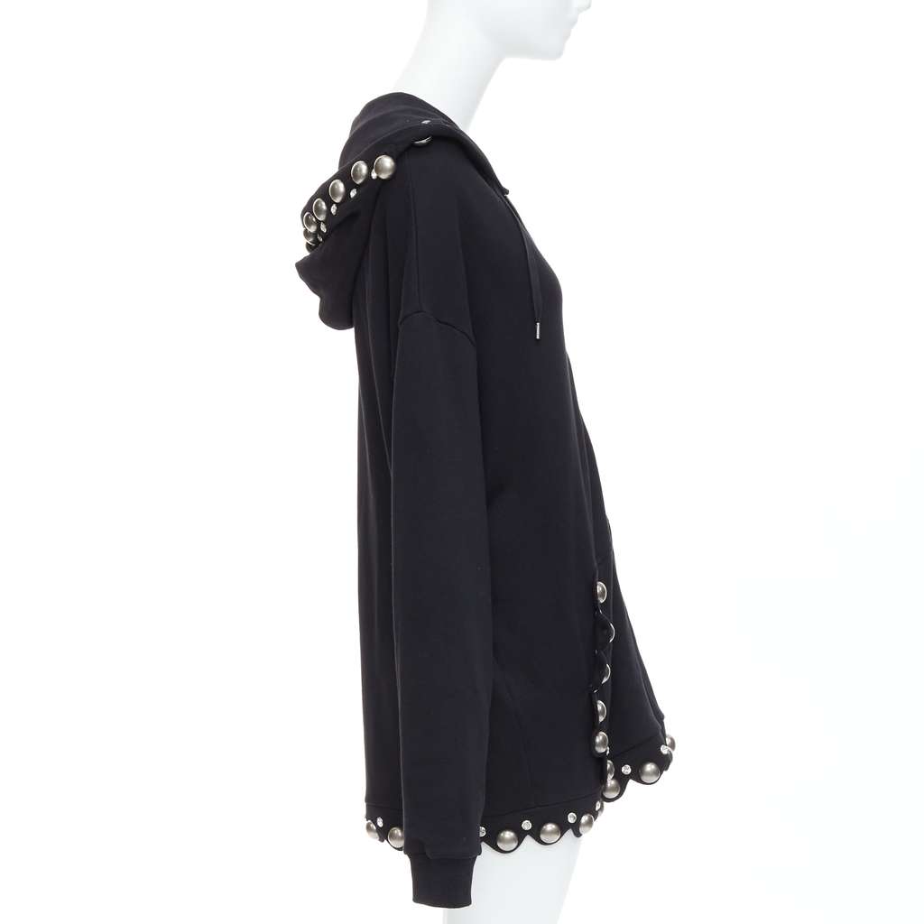 Area Dome Stud Hoodie Black Cotton Very good - Model View