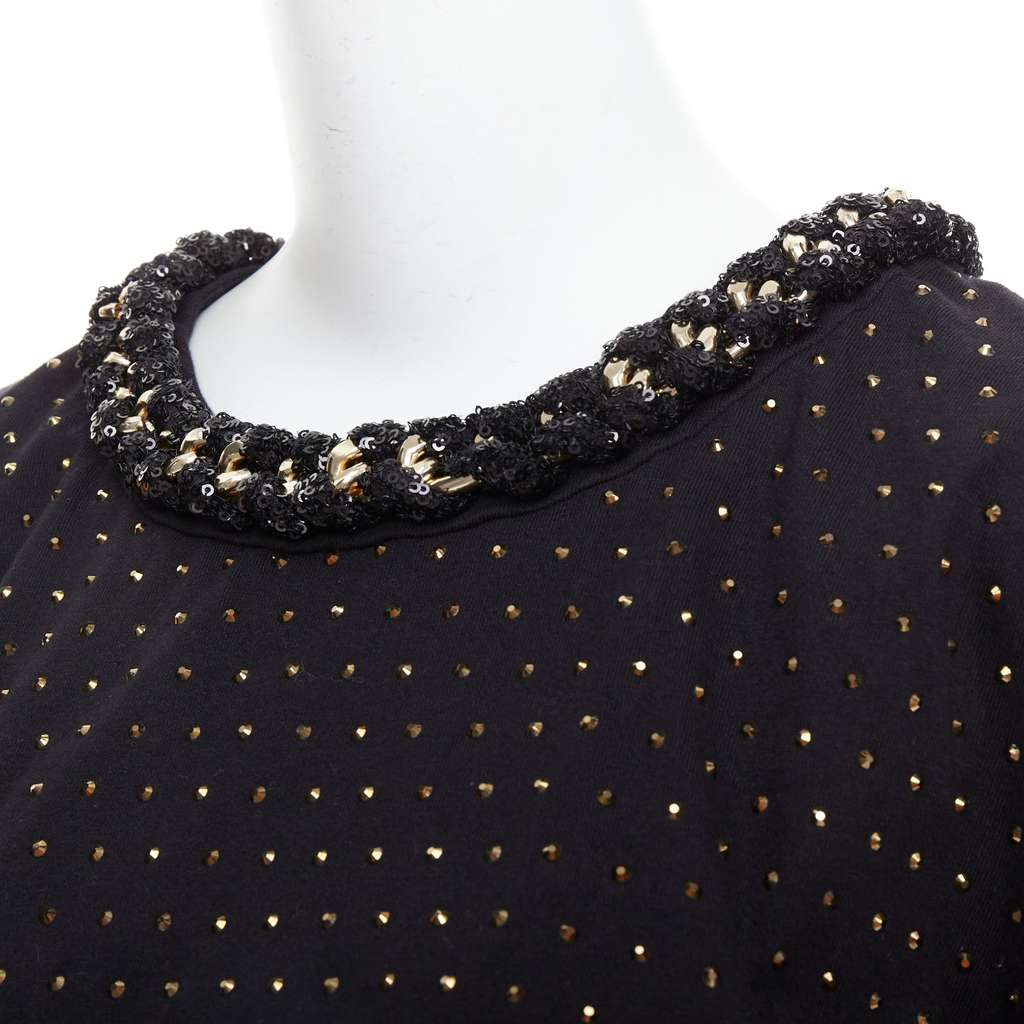 Balmain Crystal Chain Shirt Black Cotton Never worn - Back View