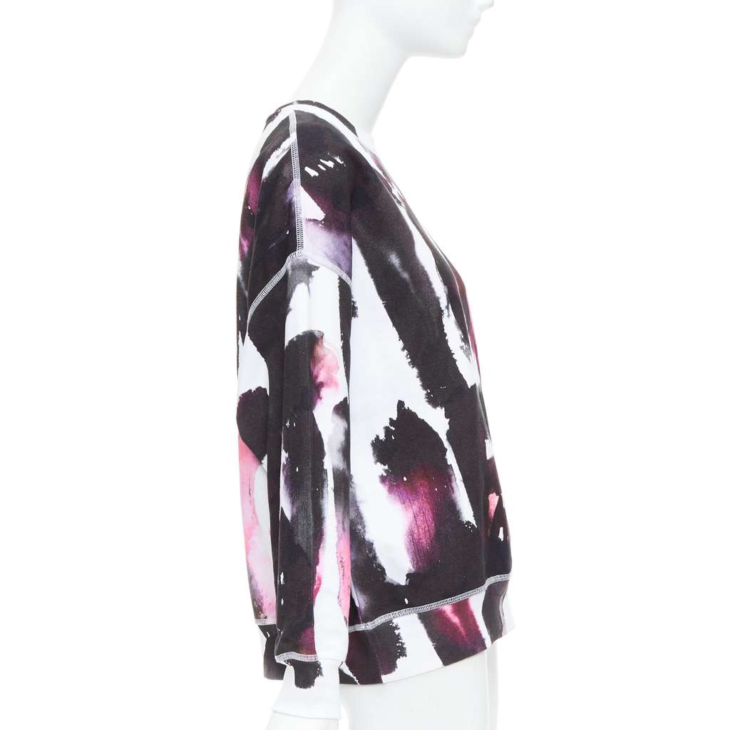 Alexander McQueen Watercolor Logo Sweater White Cotton Never worn - Model View