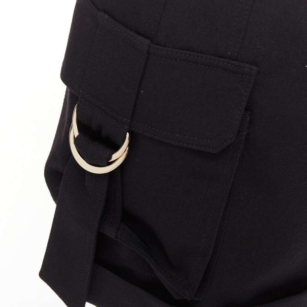 Balmain Gold Button Shorts Black Wool Very good - Back View