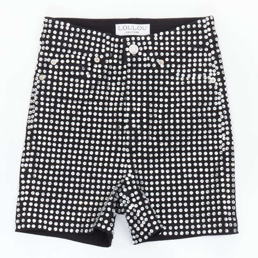 LOULOU STUDIO Crystal Cotton Shorts Black Cotton Never worn - Front View