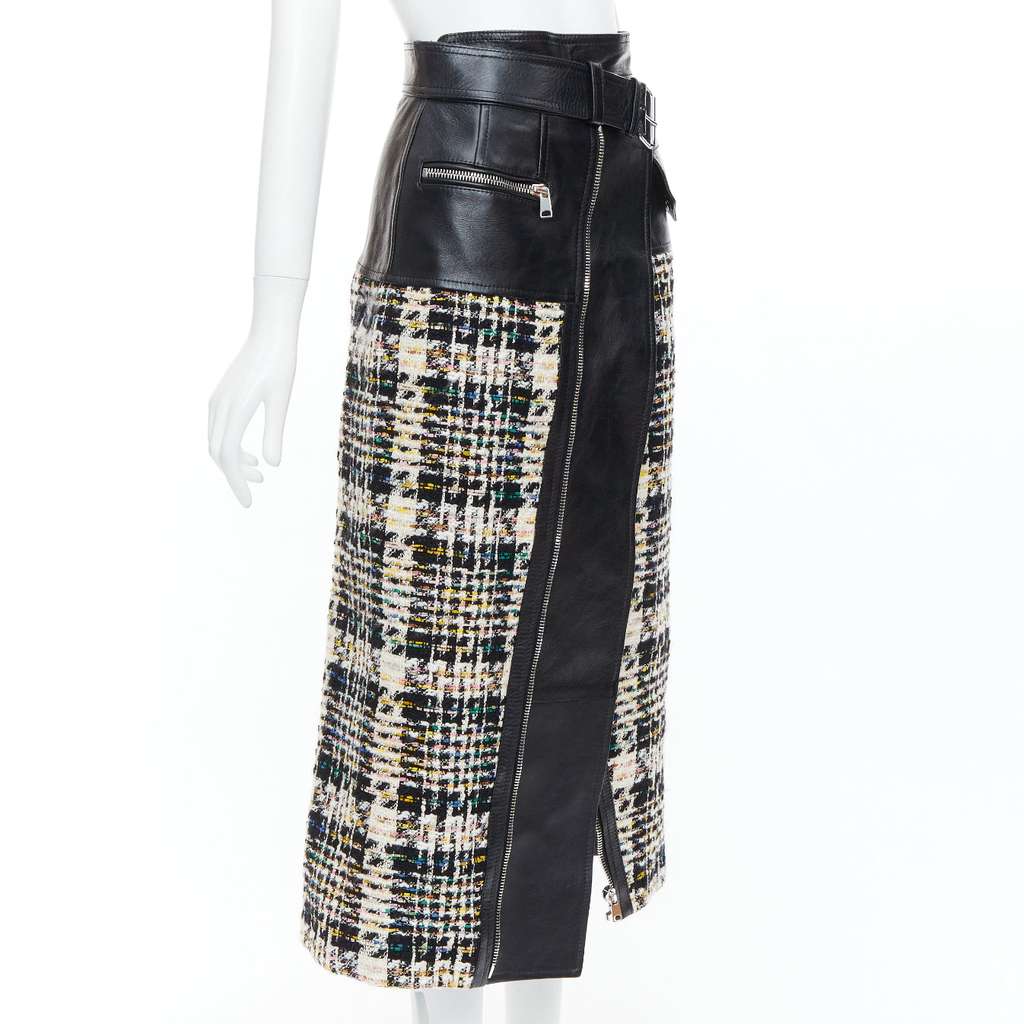 Alexander McQueen Deconstructed Biker Skirt Black Leather Very good - Inside View