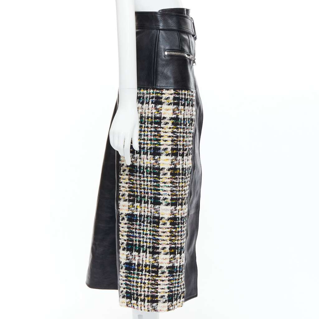 Alexander McQueen Deconstructed Biker Skirt Black Leather Very good - Model View